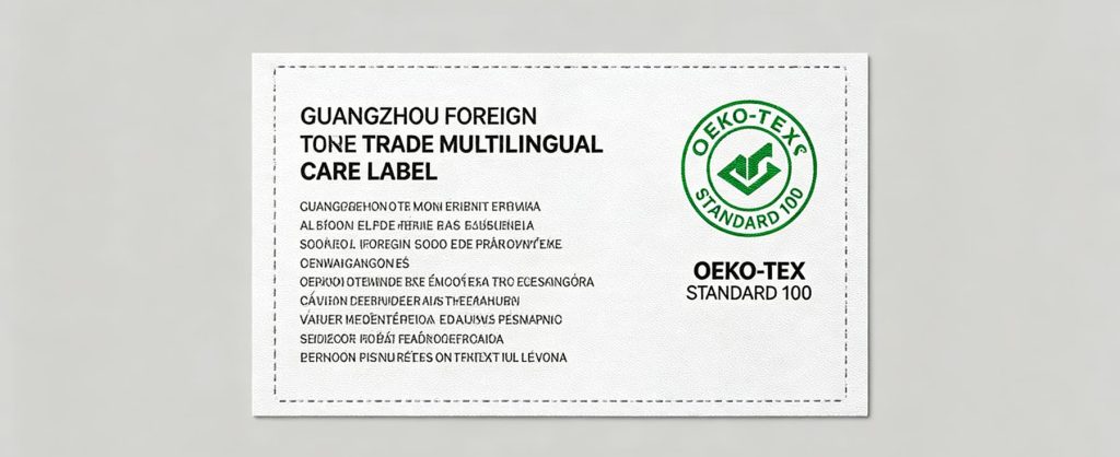广州外贸多语种英文洗护水洗标样品，可过 OEKO 环保检测标签