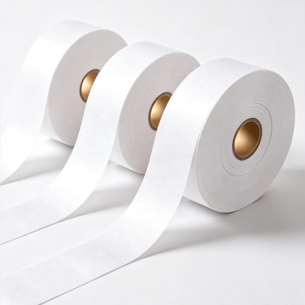 Nylon taffeta garment label material for wash care labels, durable fabric for apparel printing 尼龙带洗水唛
